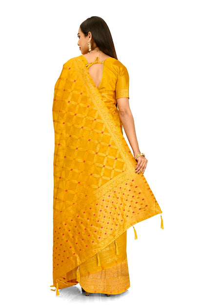 Treanding Yellow Silk Saree For Wedding Buy Now