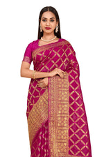 Amazing Wine color Designer silk saree with blouse - Joshindia