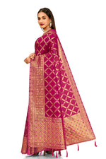 Amazing Wine color Designer silk saree with blouse - Joshindia