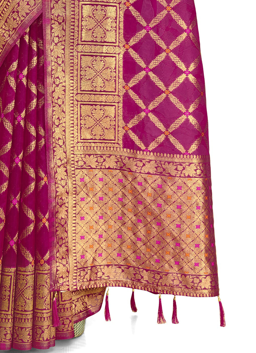 Amazing Wine color Designer silk saree with blouse - Joshindia