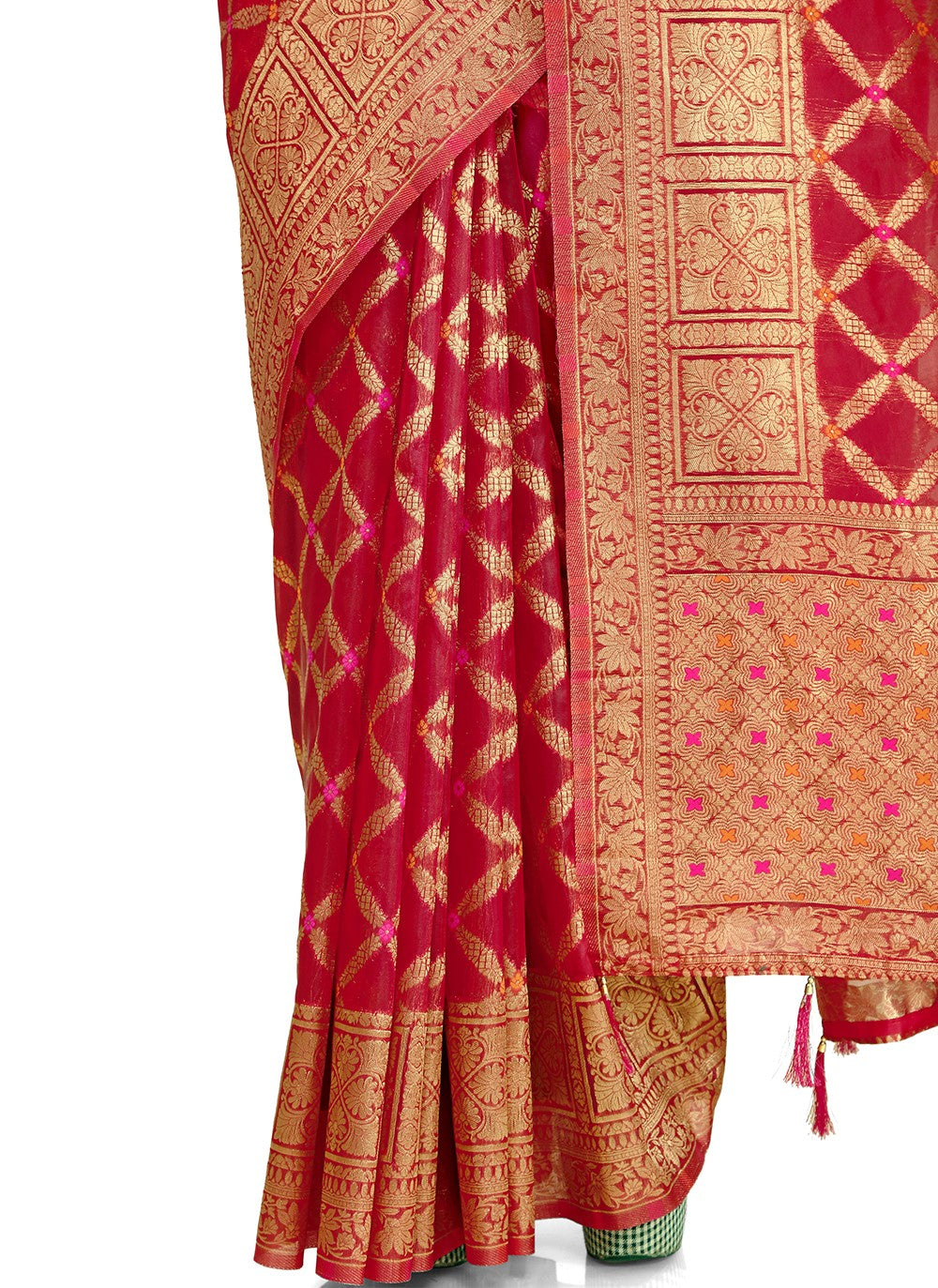 Shop Gajari Pink Color Indian Designer Silk Saree Online - Joshindia