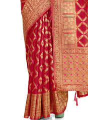 Shop Gajari Pink Color Indian Designer Silk Saree Online - Joshindia