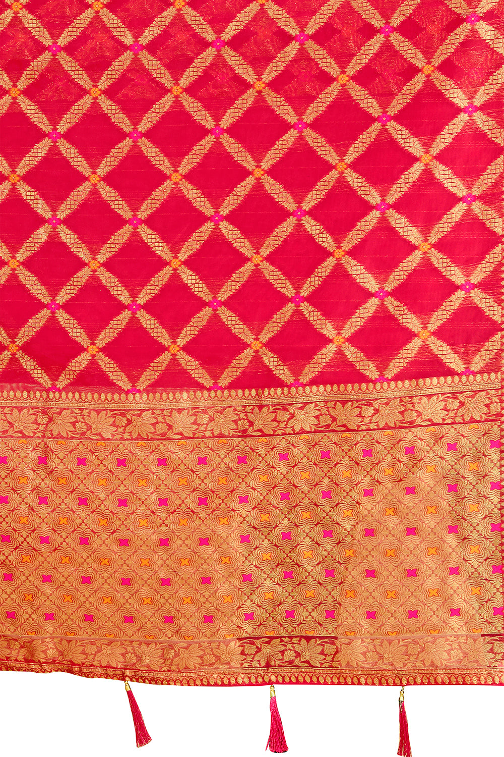 Shop Gajari Pink Color Indian Designer Silk Saree Online - Joshindia