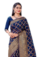 Buy Blue color best kanjivaram Silk saree online - Joshindia