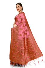 buy onlinePink color designesilk saree At Regular price - Joshindia