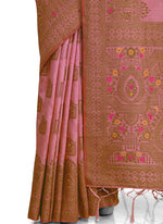 buy onlinePink color designesilk saree At Regular price - Joshindia
