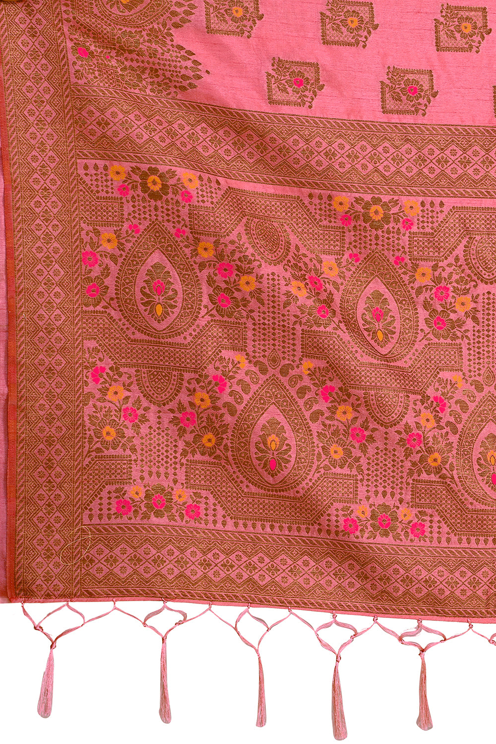 buy onlinePink color designesilk saree At Regular price - Joshindia