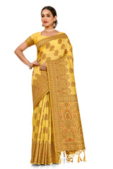 cream color silk Kanjivaram saree Buy Now - Joshindia