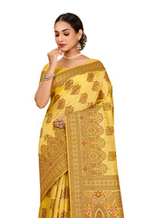 cream color silk Kanjivaram saree Buy Now - Joshindia