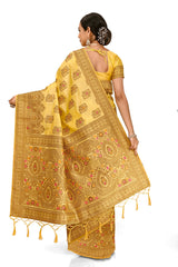 cream color silk Kanjivaram saree Buy Now - Joshindia