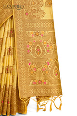 cream color silk Kanjivaram saree Buy Now - Joshindia
