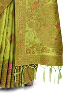 Green designer saree for royal look buy now - Joshindia