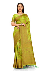 New Super Trending Chartreuse Green Color Designer Saree Collection - Joshindia