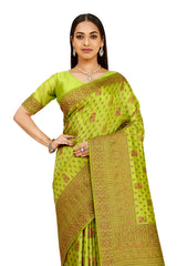 New Super Trending Chartreuse Green Color Designer Saree Collection - Joshindia