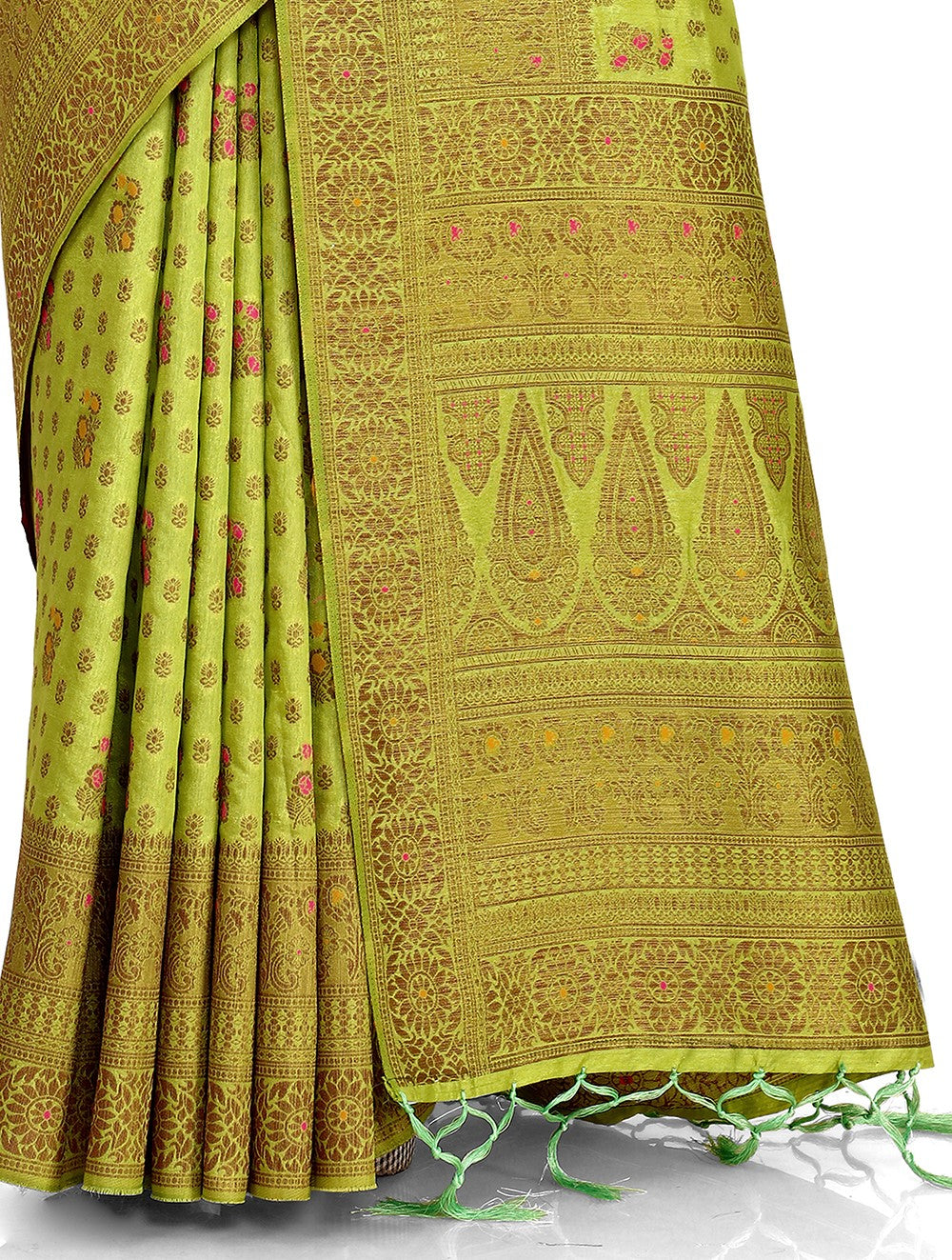New Super Trending Chartreuse Green Color Designer Saree Collection - Joshindia