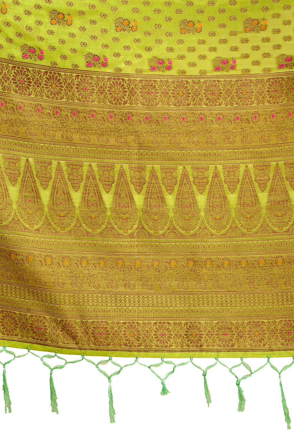 New Super Trending Chartreuse Green Color Designer Saree Collection - Joshindia