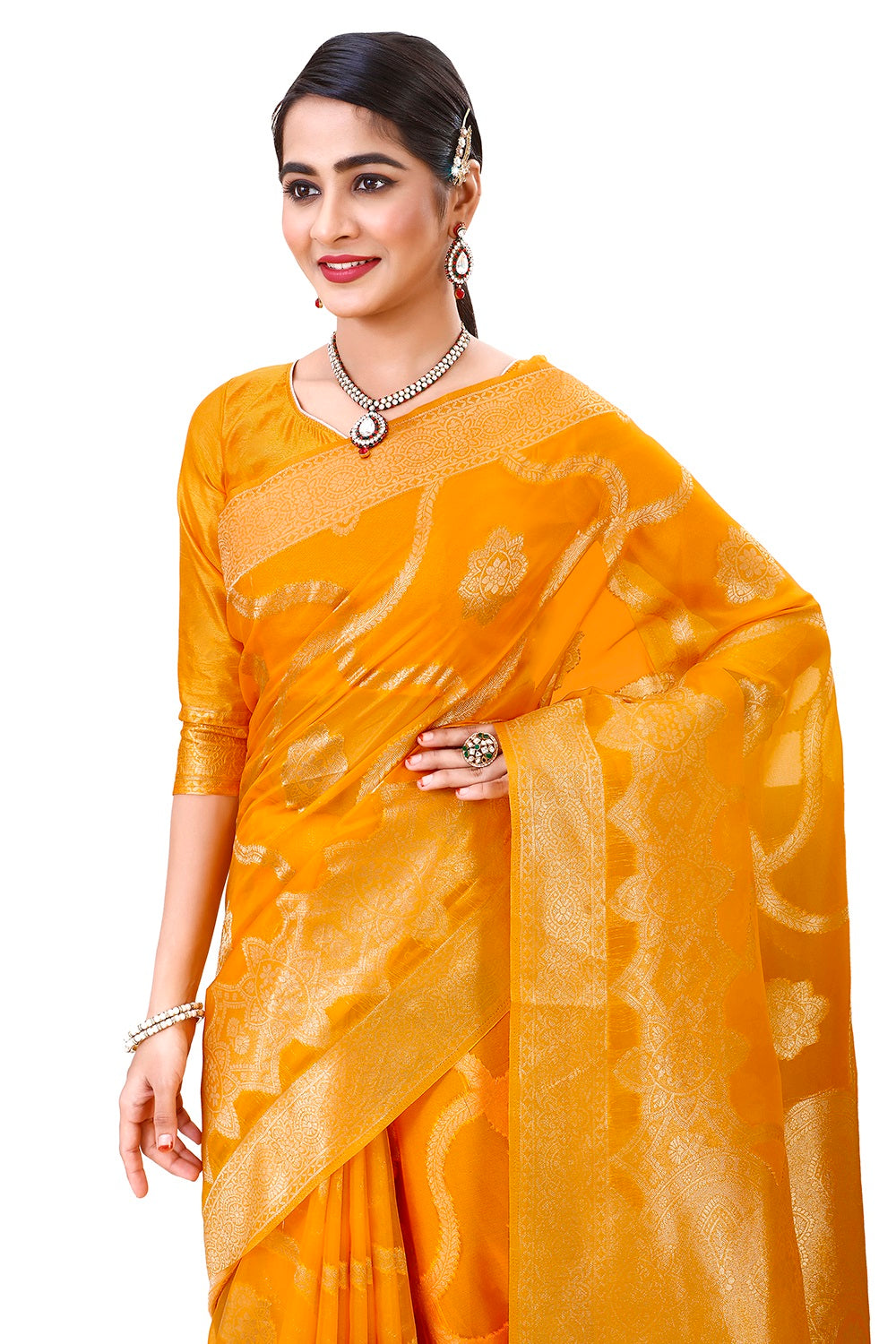 Heavy Designer Silk Saree For Wedding And Reception - Joshindia