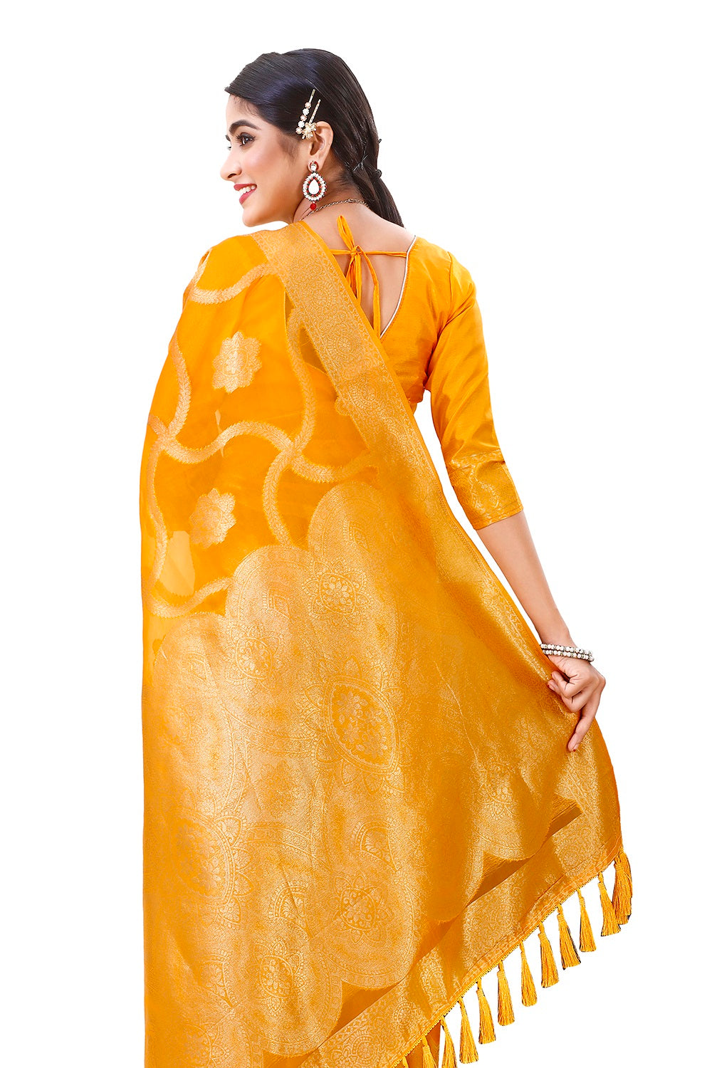 Heavy Designer Silk Saree For Wedding And Reception - Joshindia