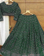 Green Color Designer Mirror work Lehenga Choli for Wedding and reception - Joshindia
