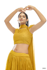Buy Trendy Yellow Color Mirror Lehenga Choli Online in India - Joshindia