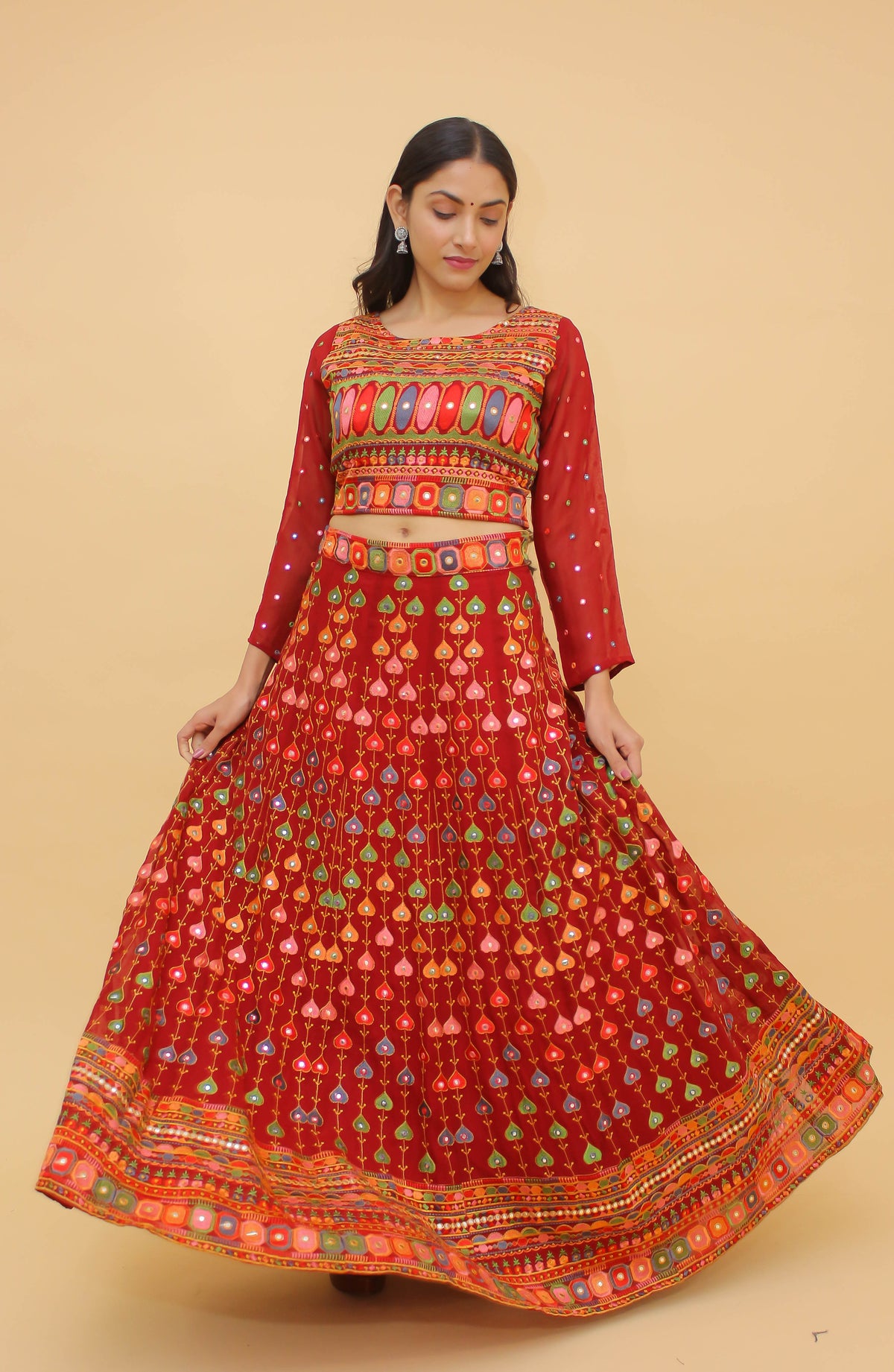 Amazing Red Color Georgette Lehenga Choli - Joshindia