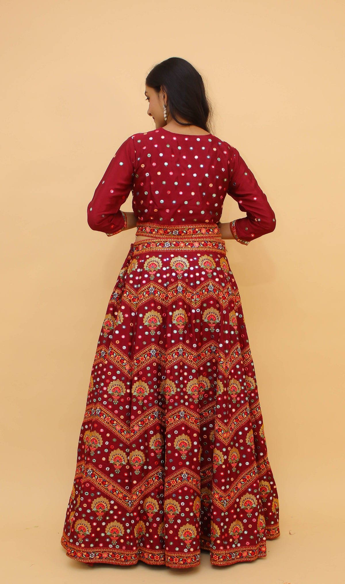 Maroon Color Chinon Lehenga Choli At Affordable Price - Joshindia