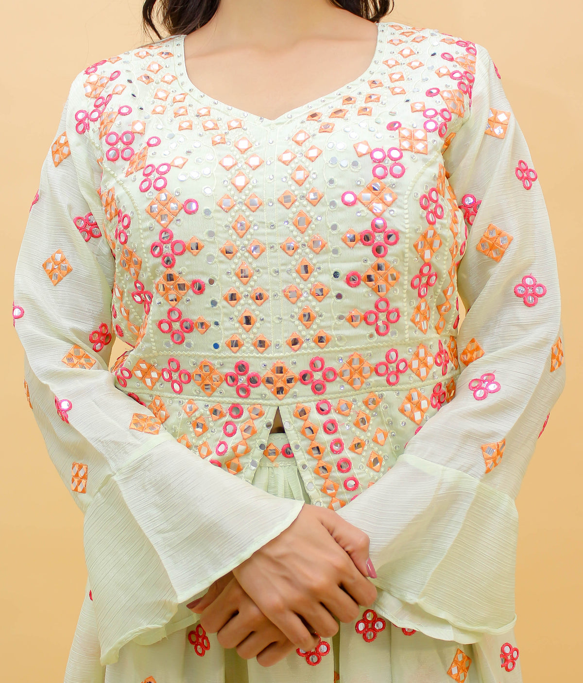 Stylish Pista Green Chinon Lehenga Choli - Joshindia