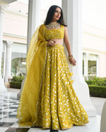 Yellow Color Georgette designer lehenga choli - Joshindia
