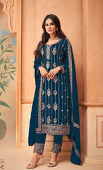 Trending Turquoise Blue colourpakistani suit at affordable price - Joshindia