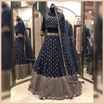 Buy trendy blue color heavy designer lehenga online - Joshindia