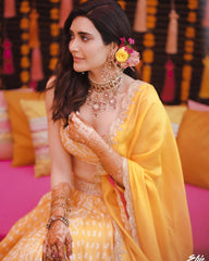 Amazing Yellow Color Lehenga Choli For Haldi Look At Affordable Price - Joshindia