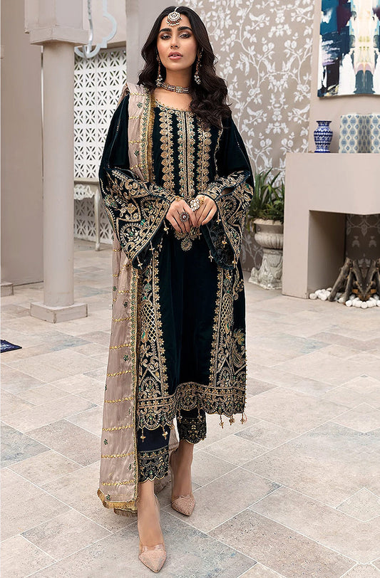Black Heavy Fox Georgette with Heavy Embroidery Work Pakistani salwar suit