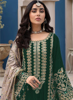 Green Heavy Fox Georgette with Heavy Embroidery Work Pakistani salwar suit - Joshindia