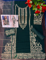 Green Heavy Fox Georgette with Heavy Embroidery Work Pakistani salwar suit - Joshindia