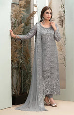 Grey Heavy Fox Georgette With Hevey Embroidery Work Pakistani style Salwar Suit - Joshindia