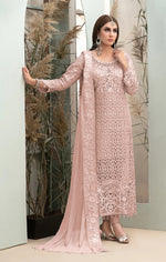 Peach Heavy Fox Georgette With Hevey Embroidery Work Pakistani style Salwar Suit - Joshindia
