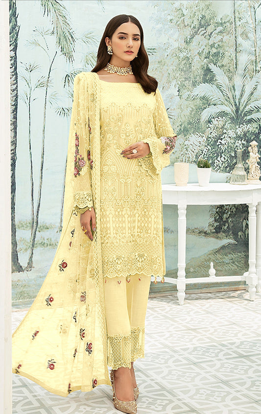 Yellow Heavy Fox Georgette With Sequence Salwar Suit