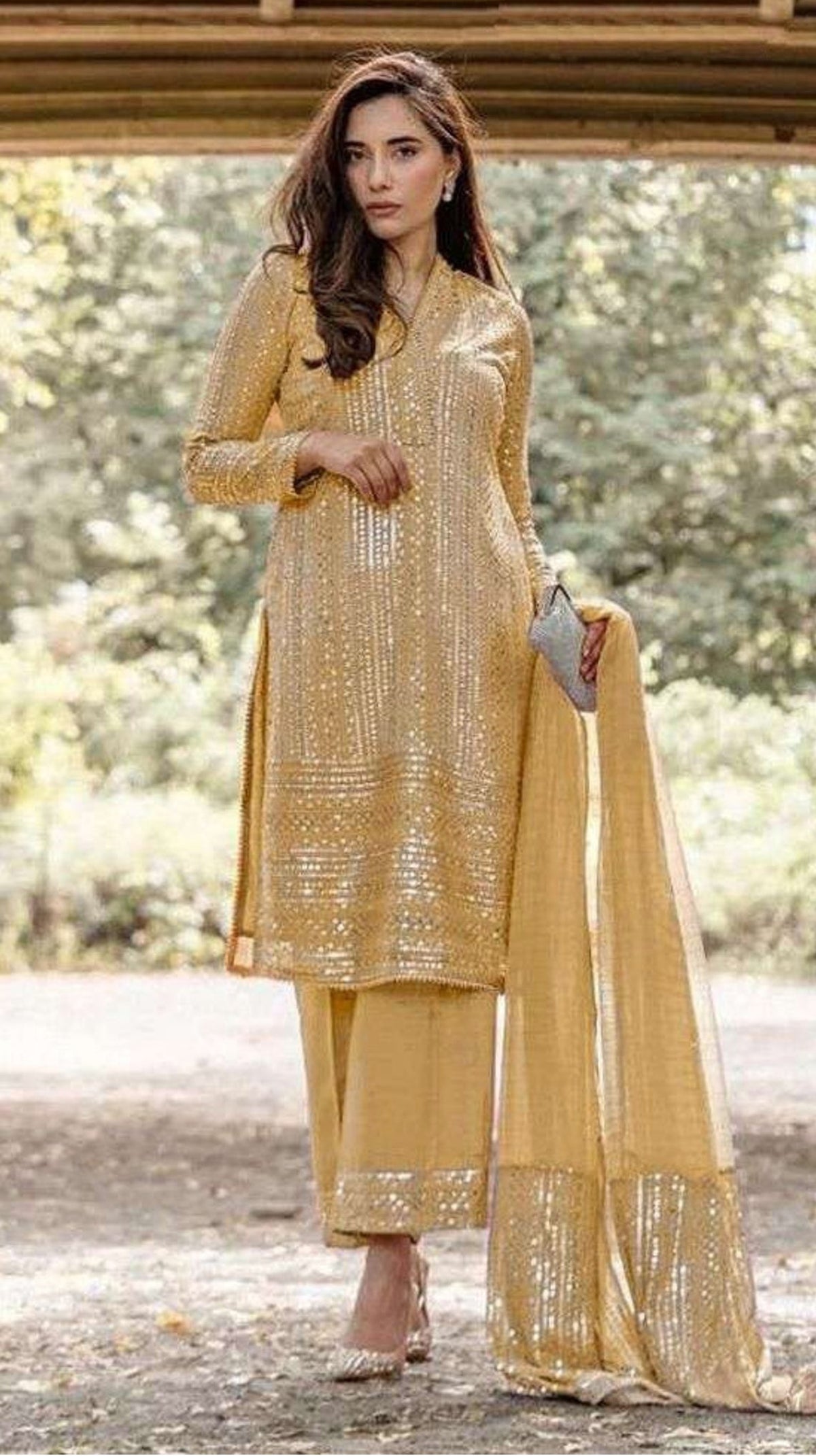 Yellow Georgette with Sequence Salwar Suit - Joshindia