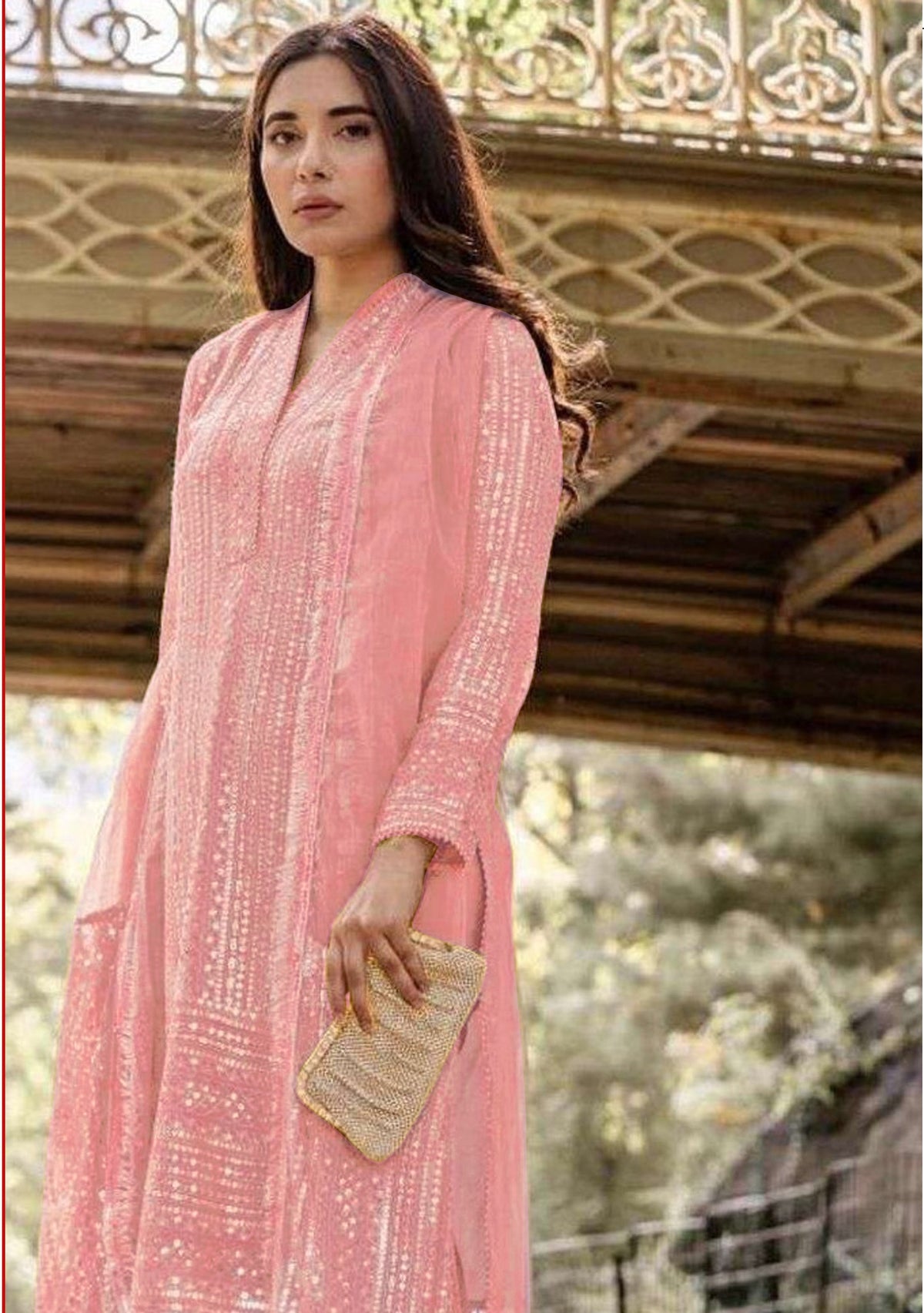 Pink Georgette with Sequence Salwar Suit - Joshindia
