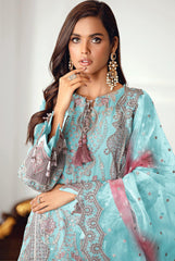 Sky Blue Georgette with Embroidery suit for woman - Joshindia