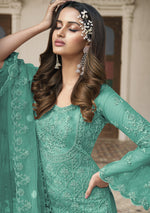 Bottle Green Color Heavy Butterfly Net Embroided Salwar Suit - Joshindia