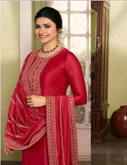 Red Color Silk Georgette Embroided Palazzo Suit - Joshindia