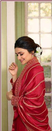 Red Color Silk Georgette Embroided Palazzo Suit - Joshindia