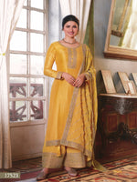 Yellow Color Silk Georgette Embroided Palazzo Suit - Joshindia