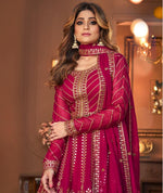 Pink Color Georgette Embroided Semi Stitched Ghaghra Suit - Joshindia