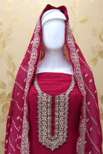 Pink Color Faux Georgette With Embroidery Work Palazzo Suit - Joshindia