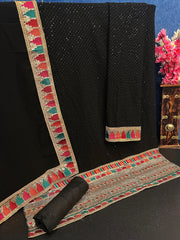 BLack Color Heavy Faux Georgette With Sequence Work Churidar Salwar Suit - Joshindia