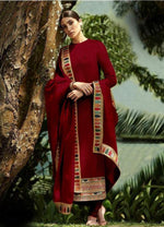 Maroon Color Heavy Faux Georgette With Sequence Work Churidar Salwar Suit - Joshindia