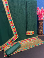 Dark Green Color Heavy Faux Georgette With Sequence Work Churidar Salwar Suit - Joshindia