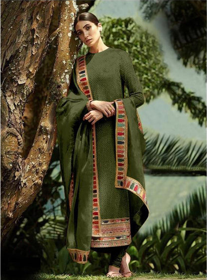 Light Green Color Heavy Faux Georgette With Sequence Work Churidar Salwar Suit
